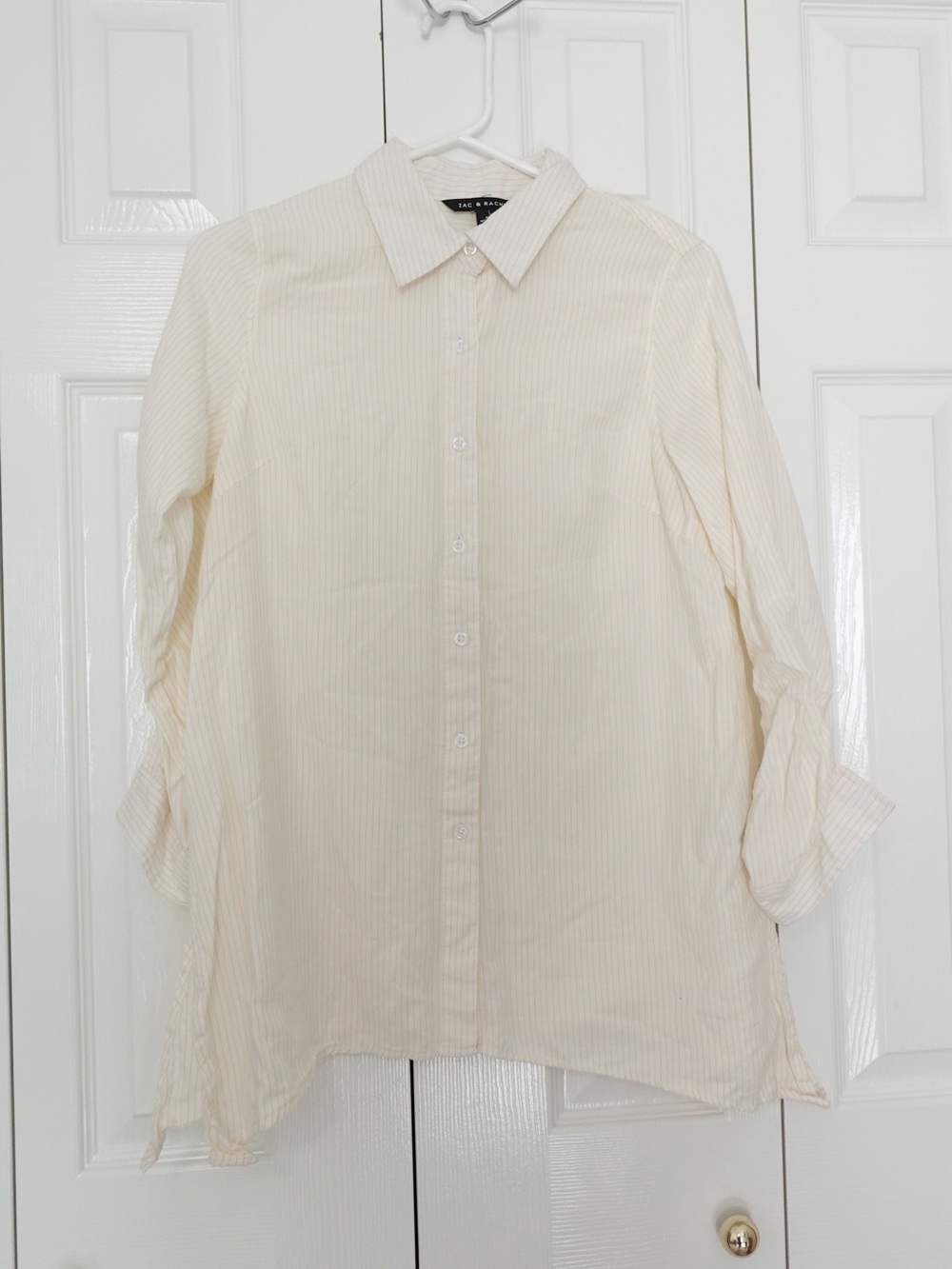 ZAC & Rachel Yellow Long Sleeve Relaxed Fit Collared Button-Down Shirt - Small